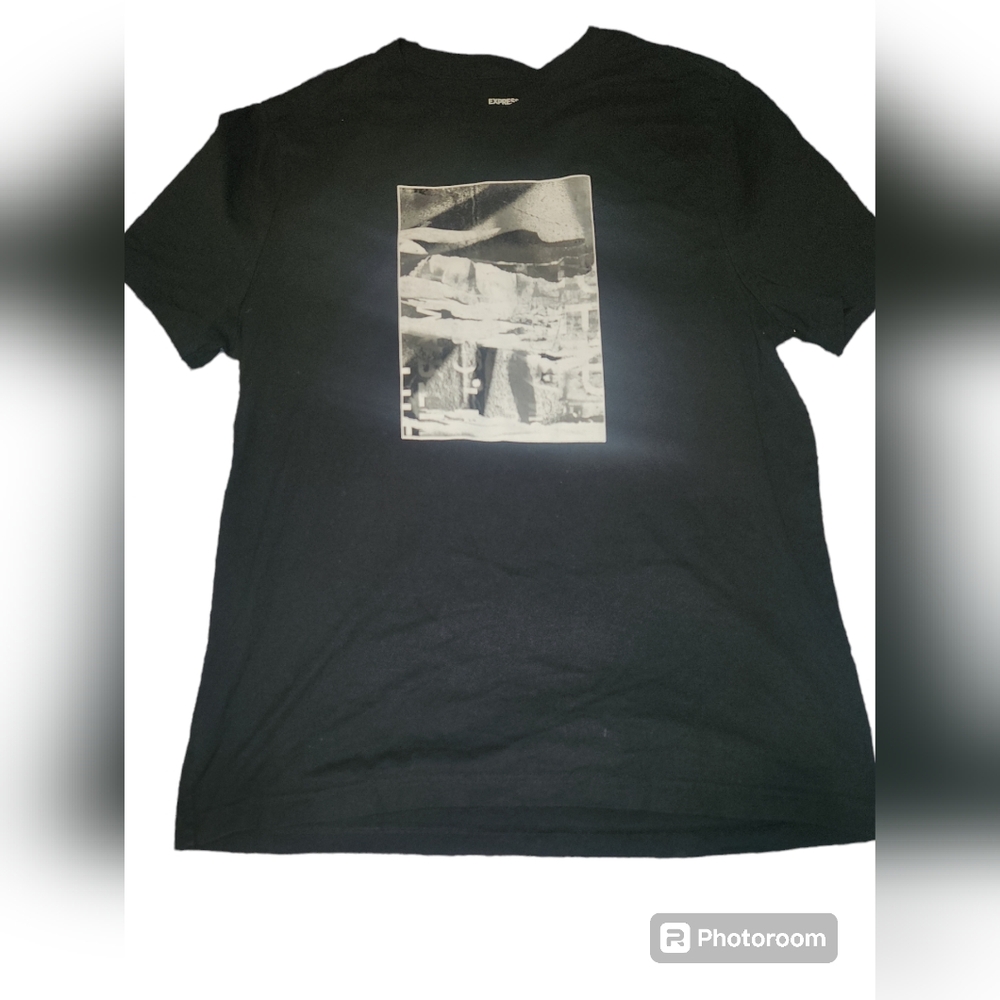 Express Men's Black,White and Gray  T-shirt